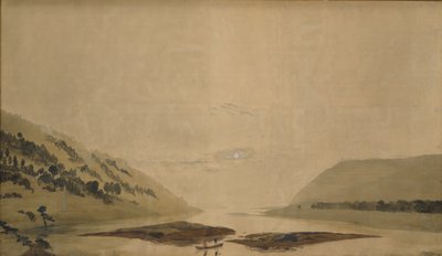 Paesaggio montuoso con fiume al mattino, 1830-35 da Caspar David Friedrich