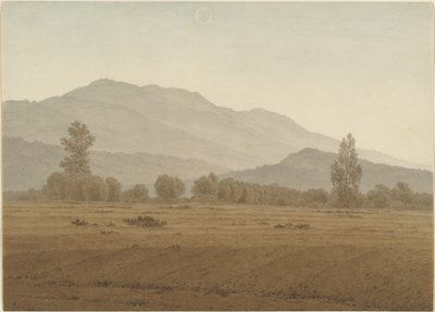 Luna nuova sopra i monti Riesengebirge da Caspar David Friedrich