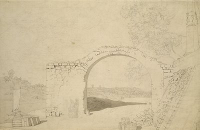 Paesaggio Fluviale con un Arco (incompiuto) da Caspar David Friedrich