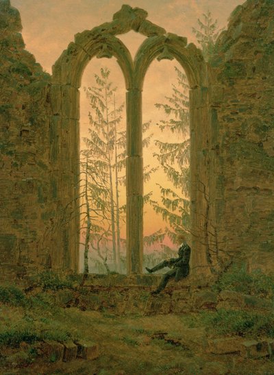 Rovine del Monastero di Oybin (Il Sognatore) da Caspar David Friedrich