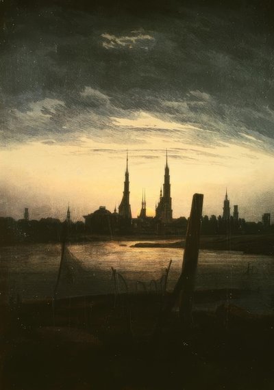 Città al sorgere della luna da Caspar David Friedrich