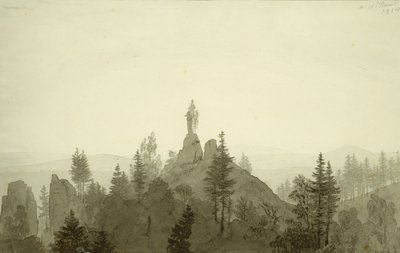 Statua della Madonna in montagna da Caspar David Friedrich