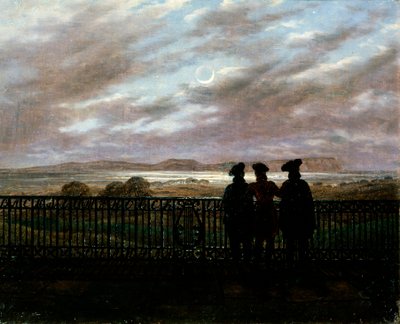 I poeti V.A. Zhukovsky, S.I. Turgenev e A.I. Turgenev, fine anni 1820 da Caspar David Friedrich