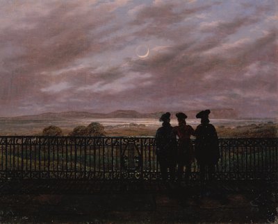 I poeti Vasily Andreyevich Zhukovsky, Sergeyevich Ivan Turgenev e Aleksandr Ivanovich Turgenev da Caspar David Friedrich