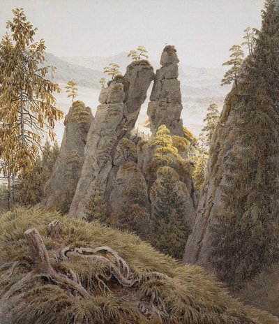 Le porte di roccia a Neurathen da Caspar David Friedrich