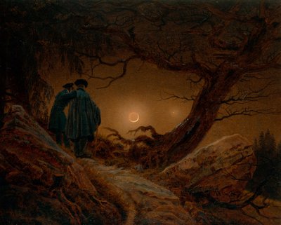 Due uomini contemplano la luna, ca 1820 da Caspar David Friedrich