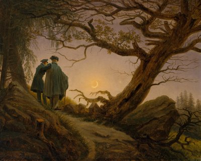 Due uomini che contemplano la luna da Caspar David Friedrich