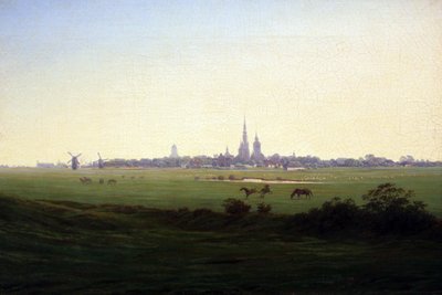 Prati vicino a Greifswald da Caspar David Friedrich