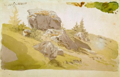 Prato con rocce nei Monti dei Giganti da Caspar David Friedrich