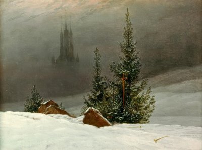 Paesaggio invernale con chiesa da Caspar David Friedrich