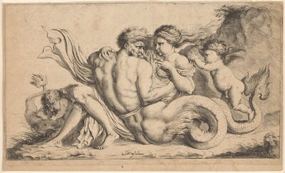 Tritone e ninfa da Caspar Jacob van Opstal (II) (attributed to)