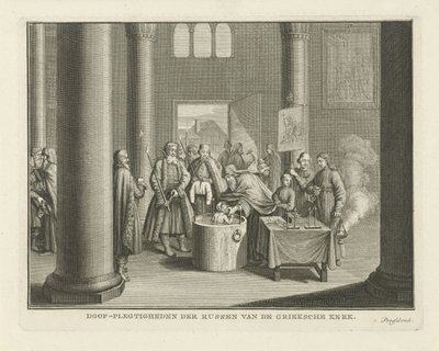 Il battesimo in Russia, metà del XVIII secolo da Caspar Jacobsz. Philips