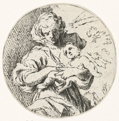 Donna con bambino in braccio da Caspar Jacobsz. Philips