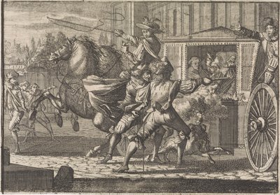 Attentato a Nicolau Monteiro, priore di Cedofeita, nelle strade di Roma da Caspar Luyken (attributed to)