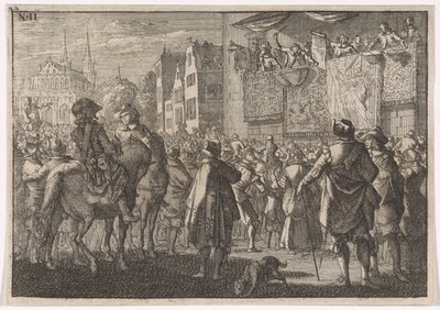 Annuncio della Pace di Osnabrück in una città, 1648 da Caspar Luyken (attributed to)