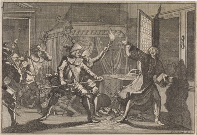 Albrecht von Wallenstein, duca di Friedland, viene assassinato dai suoi stessi soldati, 1634 da Caspar Luyken (attributed to)