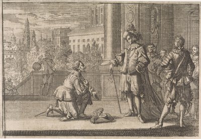 Carlo IV, duca di Lorena, inginocchiato davanti a Luigi XIII, 1641 da Caspar Luyken (attributed to)