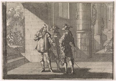 Masaniello parla con due nobili in una chiesa, 1647 da Caspar Luyken (attributed to)