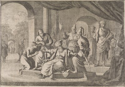 Mustafa, il nipote del sultano Murat IV, viene strangolato per suo ordine, 1639 da Caspar Luyken (attributed to)