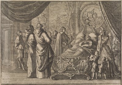 Letto di morte di Luigi XIII, 1643 da Caspar Luyken (attributed to)