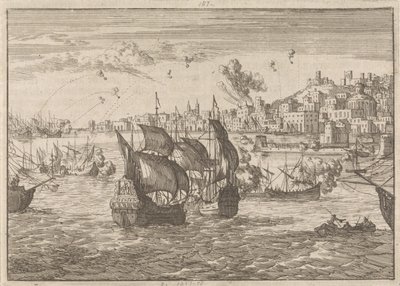 Genova bombardata dalla flotta francese, 1684 da Caspar Luyken