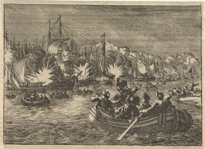 La flotta spagnola sullo Schelda conquistata e bruciata dagli olandesi, 1631 da Caspar Luyken