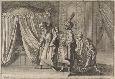 Letto di malattia della moglie del pascià, 1639 da Caspar Luyken