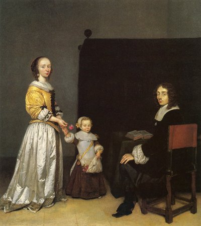Ritratto di una famiglia sconosciuta da Caspar Netscher