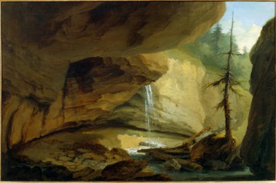 Grotta rocciosa con cascata da Caspar Wolf