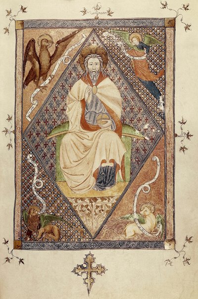 Cristo in maestà (in gloria) (miniatura) da Catalan School
