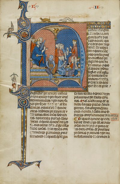 Pagina di un manoscritto del Vidal Mayor di Vidal Canellas, copiato da Michael Lupi de Candiu, c.1290-1310 da Catalan School