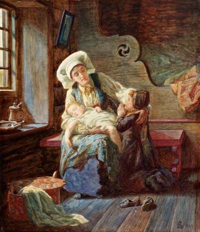 Sera in una casa norvegese, 1882 da Catharine Adelaide Sparkes