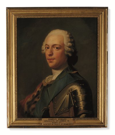 Principe Carlo Edoardo Stuart, in armatura, con fascia blu dell