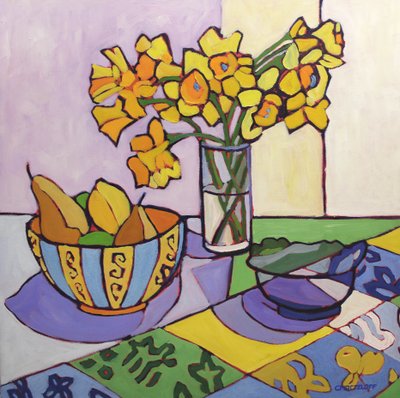 Patchwork di narcisi, 2023 da Catherine J Martzloff