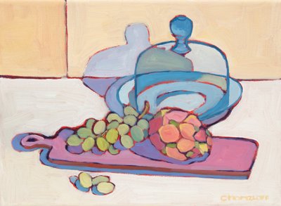 Frutto del drago e uva, 2024 (Olio) da Catherine J Martzloff