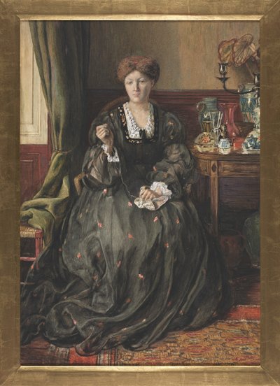 Pensando, Ritratto di Emma Madox Brown da Catherine Madox Brown