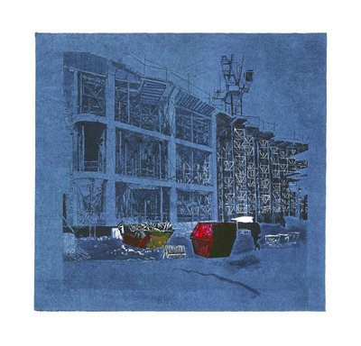 Incubazione di nuove attività, 2015 (linoleografia e incisione) da Catherine Sutcliffe Fuller