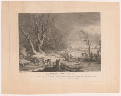 Paesaggio invernale con figure attaccate da Cathérine Elise Cousinet