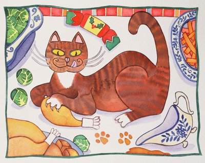 Gatto di Natale e il tacchino da Cathy Baxter