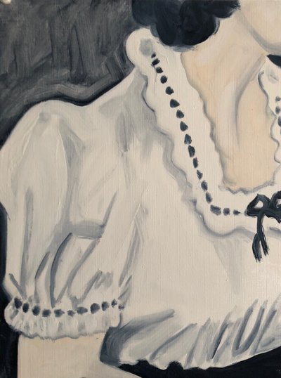 Broderie, 2018 (olio su carta) da Cathy Lomax