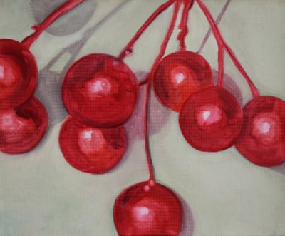 Ciliegie, 2013 (olio su carta) da Cathy Lomax