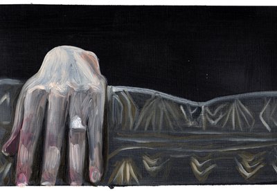 Film Diary #48 (18.05.13 Non riusciva a vedere chi fosse), 2015 (olio su carta) da Cathy Lomax