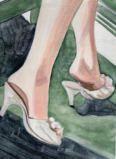 No Place is Home, 2020 (acrilico e olio su carta) da Cathy Lomax