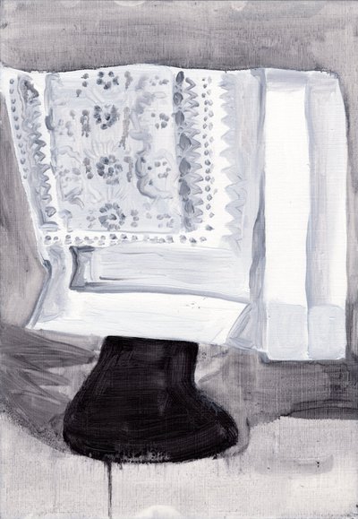 Obsfuscate, 2019 (olio su carta) da Cathy Lomax