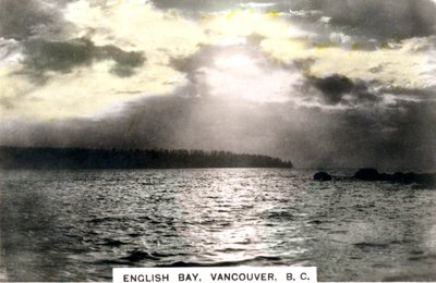 Tramonto su English Bay, Vancouver, British Columbia, Canada, c1920s da Cavenders Ltd