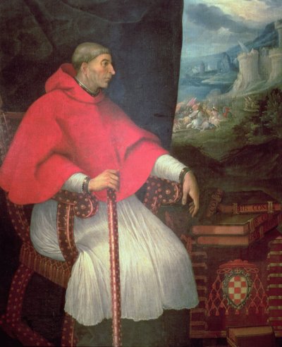 Ritratto del Cardinale Francisco Ximenez de Cisneros (1437-1517) da Caxesi or Caxete Eugenio Caxes