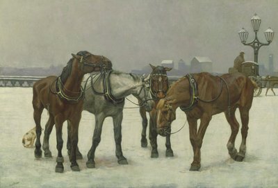 Cavalli da carrozza sulla Senna da Cecil Brown