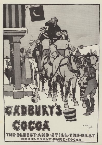 Pubblicità, Cacao Cadbury (incisione) da Cecil Charles Windsor Aldin
