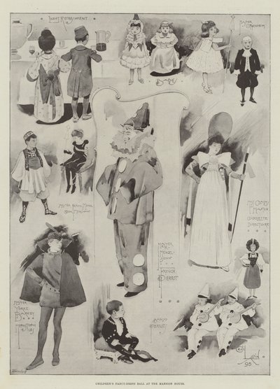Balli in maschera per bambini alla Mansion House da Cecil Charles Windsor Aldin