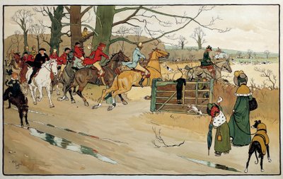 Incisione di Cecil Aldin, Inghilterra. Collezione privata da Cecil Charles Windsor Aldin